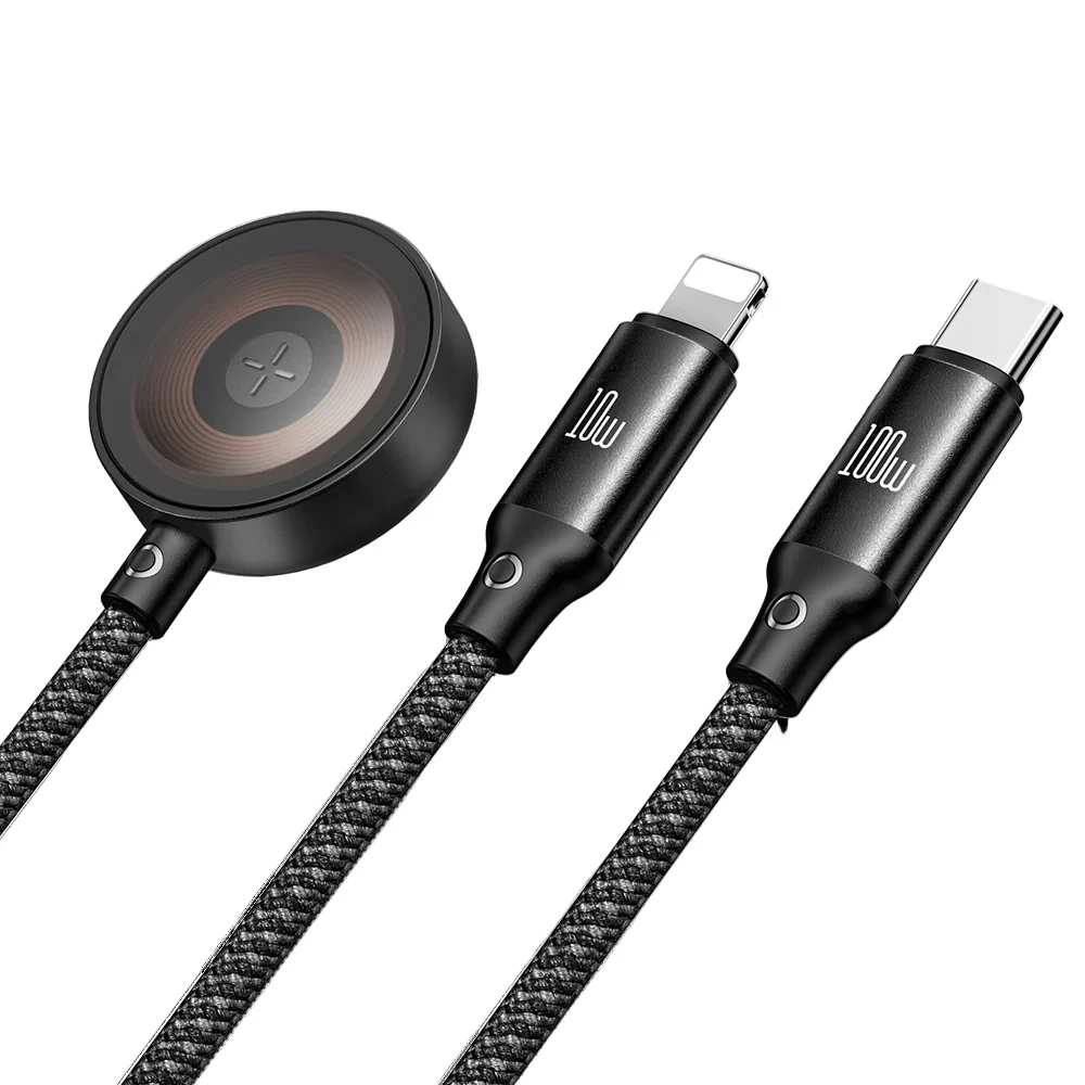 Mcdodo   Type   -   C   to   L+C+Wireless   Charger   100W   Wireless   Charging   Cable   For   Apple   Watch CA-494